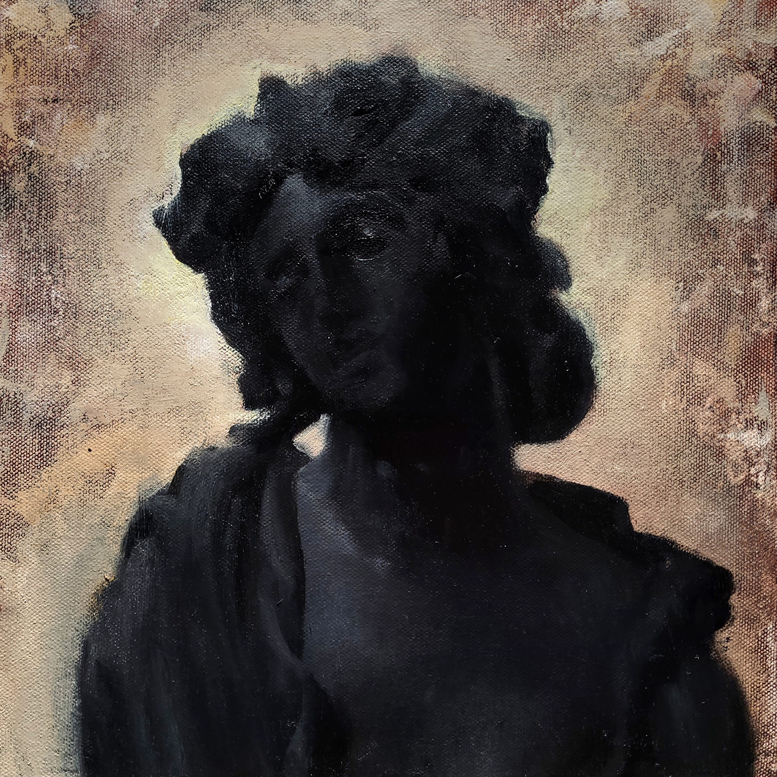 ​Pierre Halé, Female Bust, oil-on-canvas, 12 x 12"